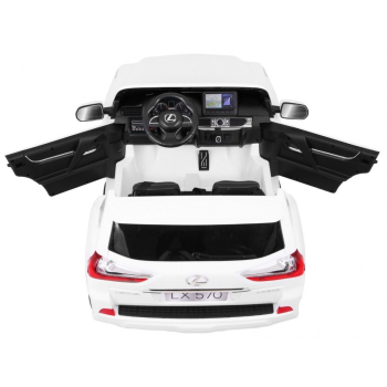 Lexus LX570 Autko 2-osobowe dla dzieci Biały + Pilot + Koła EVA + Radio MP3 + LED